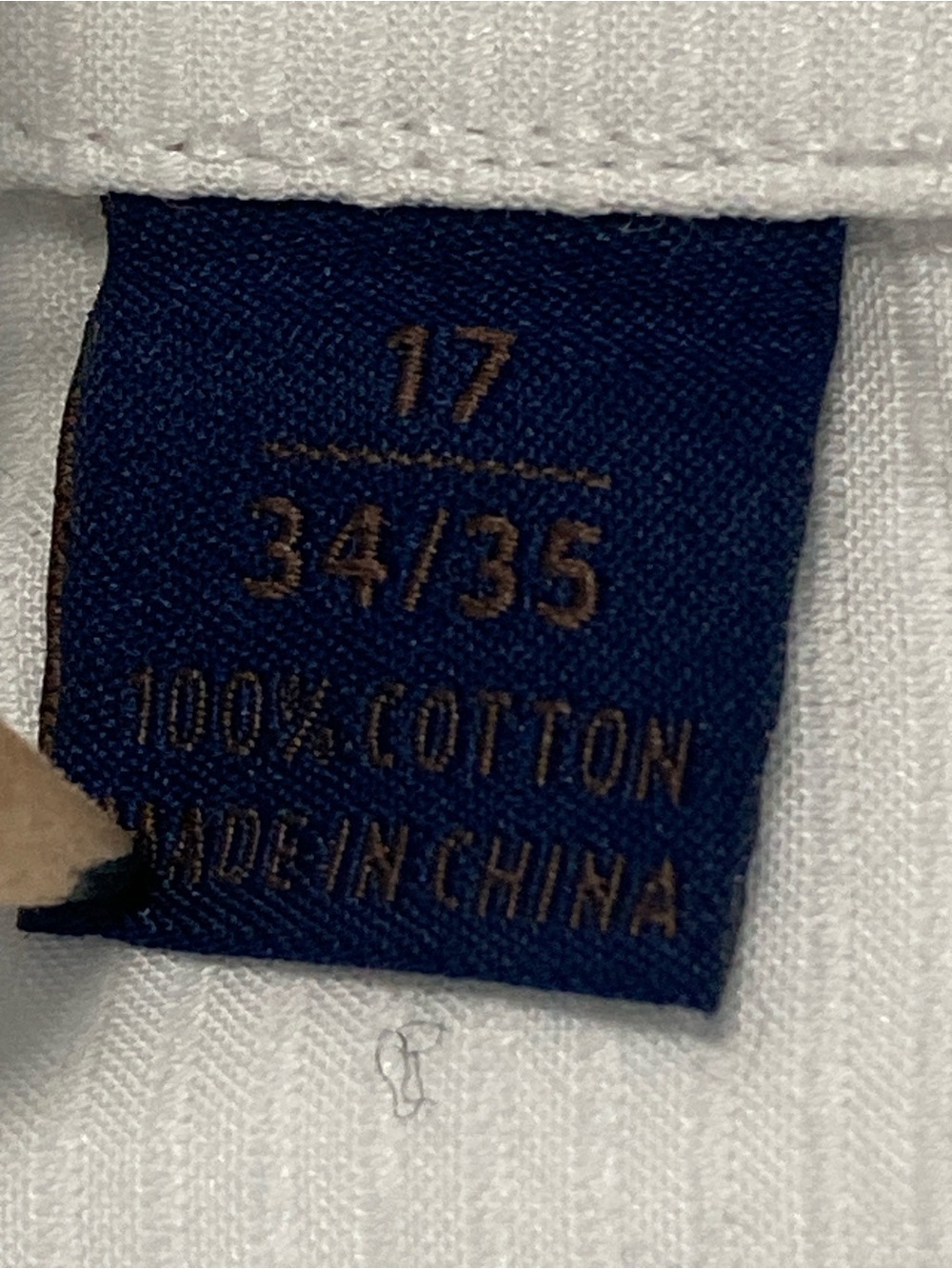 David Donahue Mens White Cotton Dress Shirt French Cuff  Horizontal Rib 17 34/35 - Picture 12 of 16